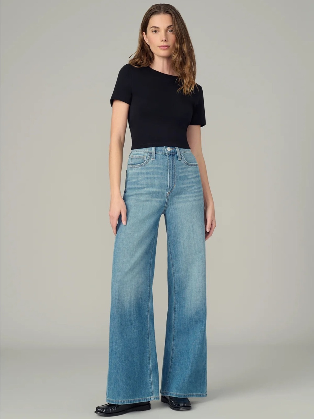 Joe's Jeans The Mia Petite Size 28 in Hot Shot High Rise Wide Leg Jeans Indigo - Picture 2 of 11